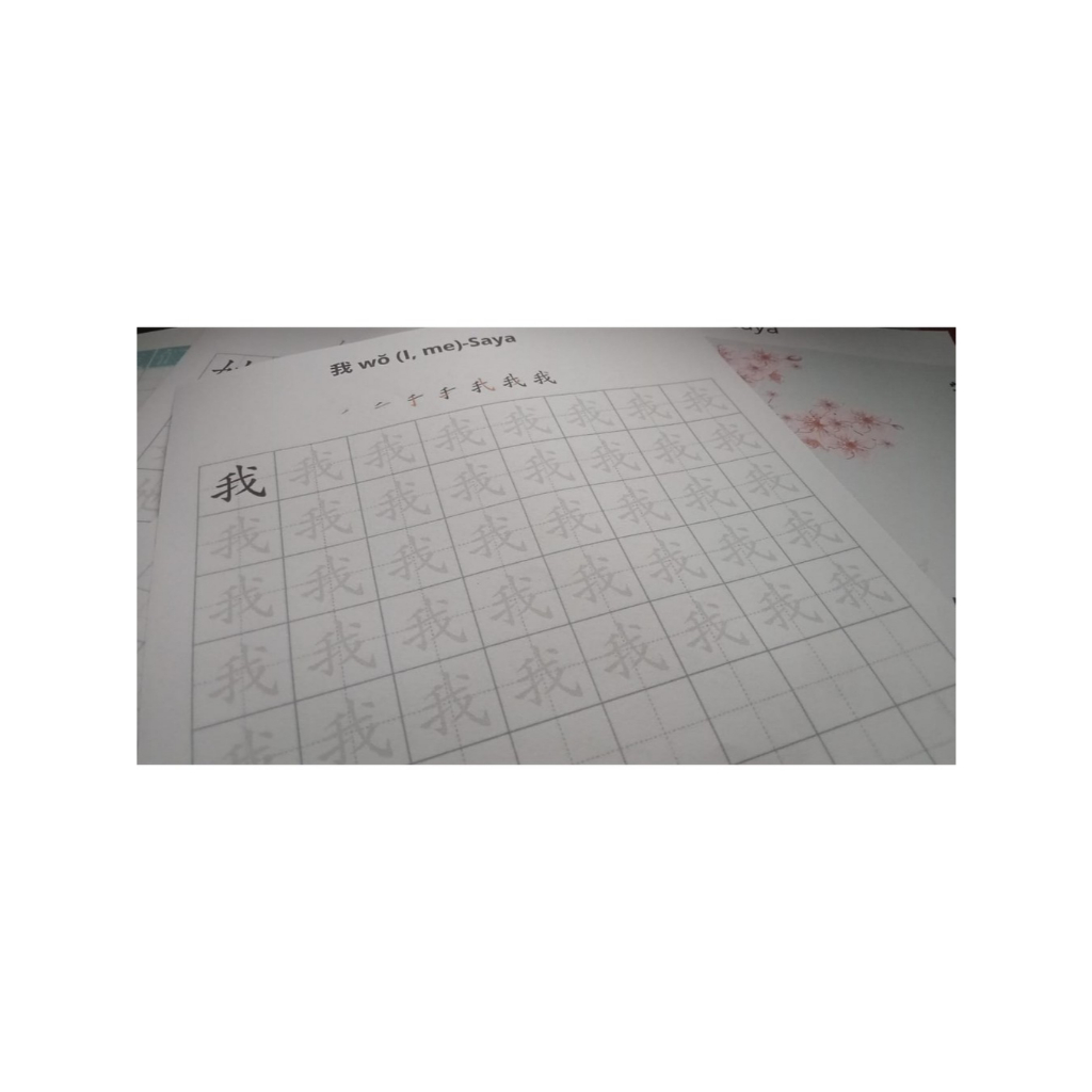 

latihan tulis karakter mandarin hanzi worksheet homeschool