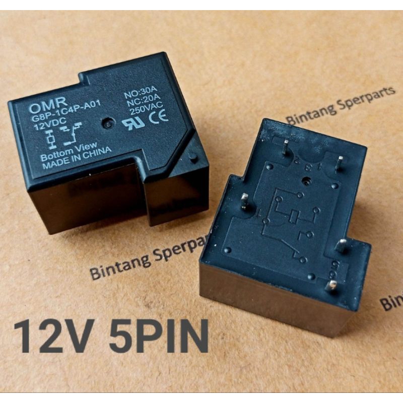 ELAY 12V 30A 5PIN RELAY KODOK 12V 5 PIN RELAY KODOK 5PIN