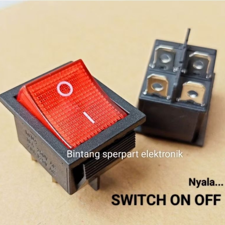 SWITCH ON OFF BESAR NYALA 4PIN SWITCH ON OFF 4PIN SWITCH ON OFF 4 KAKI SWITCH ON OFF LAMPU 4PIN SAKL