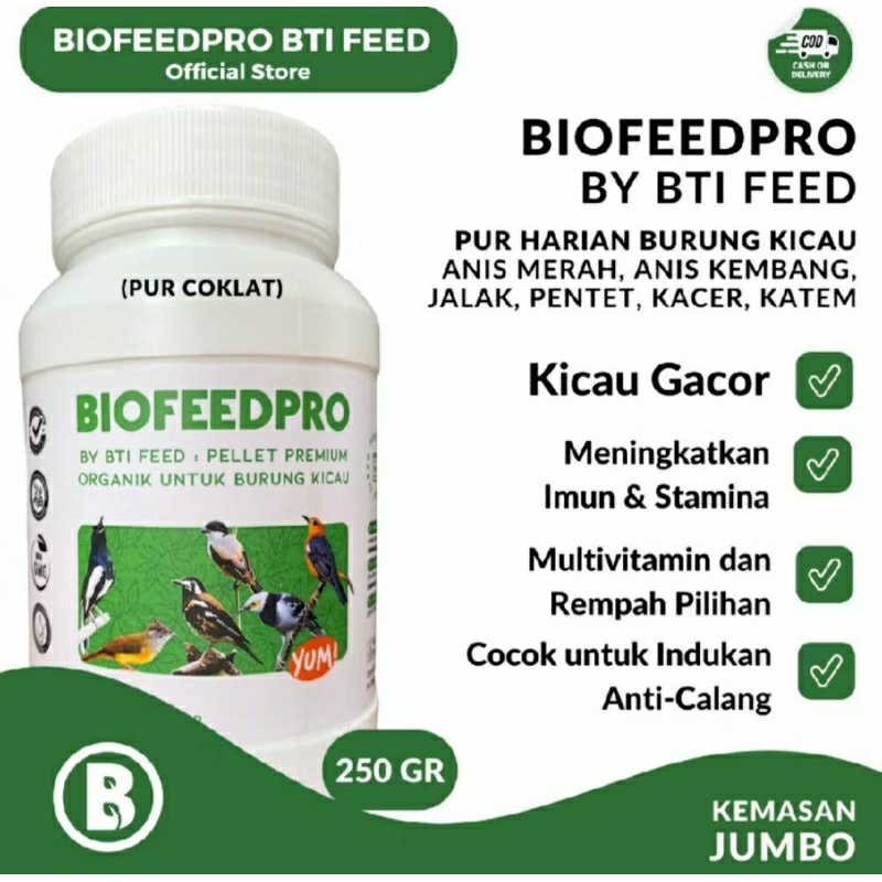 Pur Premium Hijau Biofeedpro burung berkicau murai, cendet, kacer, jalak dll