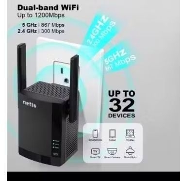 Netis E3 AC1200 Wireless WiFi Range Extender Repeater Dual Band (Bekas seperti baru)