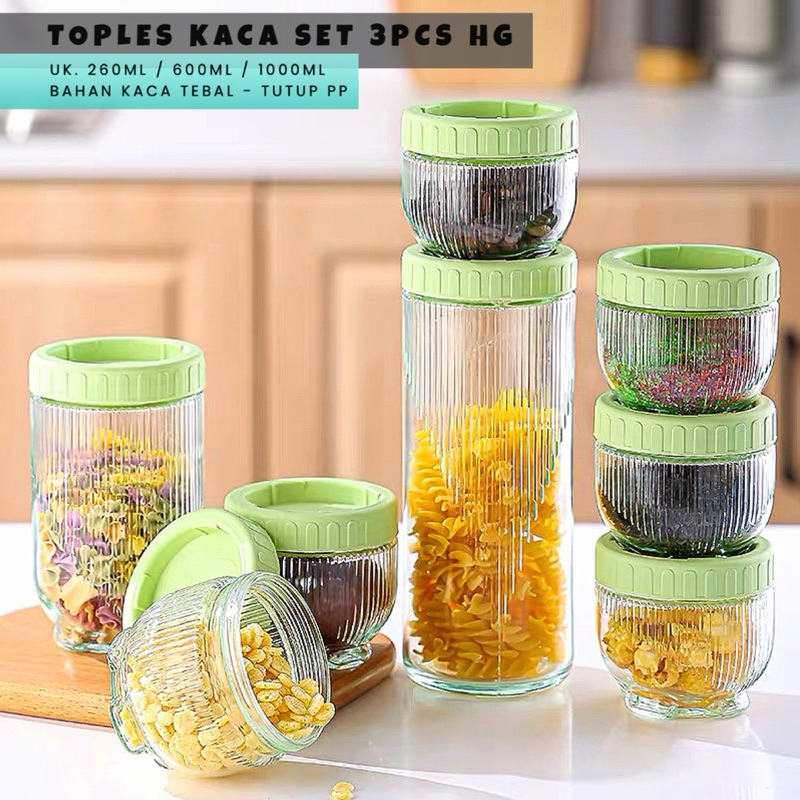 TOPLES KACA SET 3pcs HG / TOPLES SNACK SATU SET ISI 3