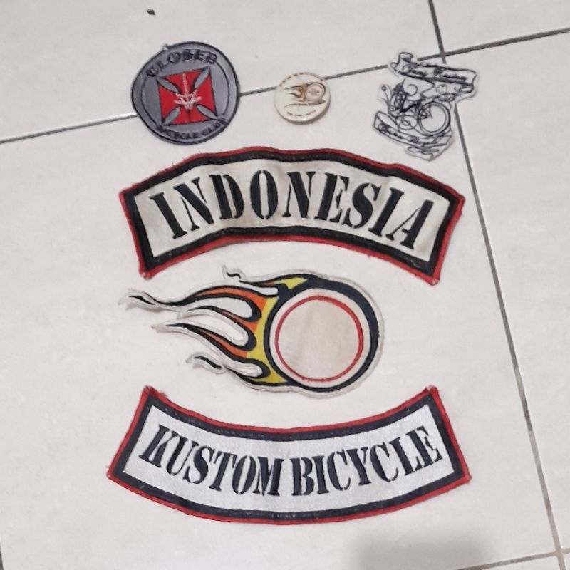 bordiran & pin sepeda lowrider low rider. indonesia kustom bicycle. second oke. harga utk semua / bo