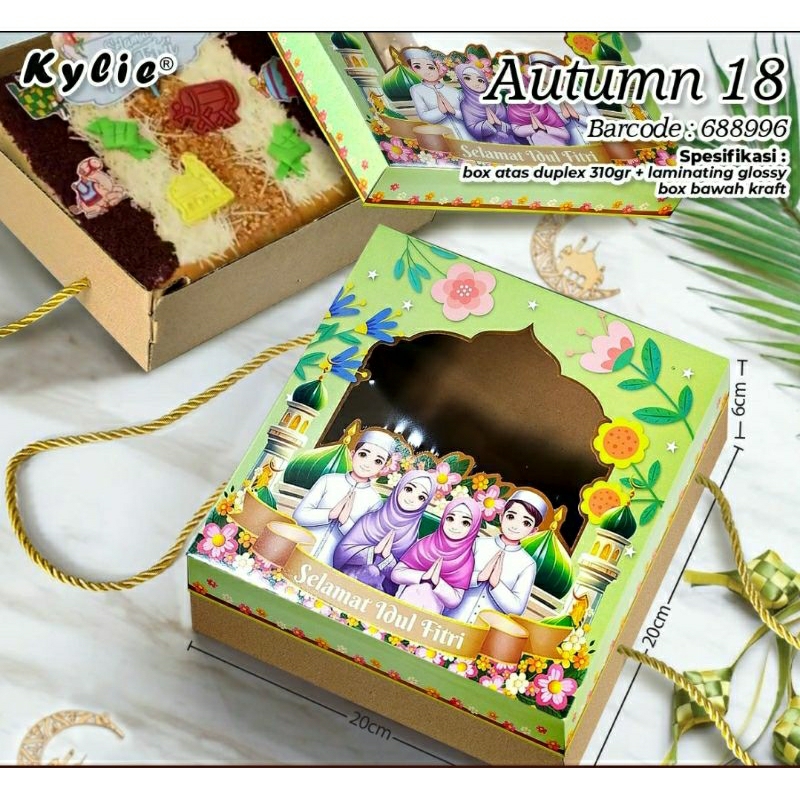 

Cake Box Kue Idul Fitri 20x20x6cm Dus Kue Lebaran Eid Mubarak Packaging Hampers