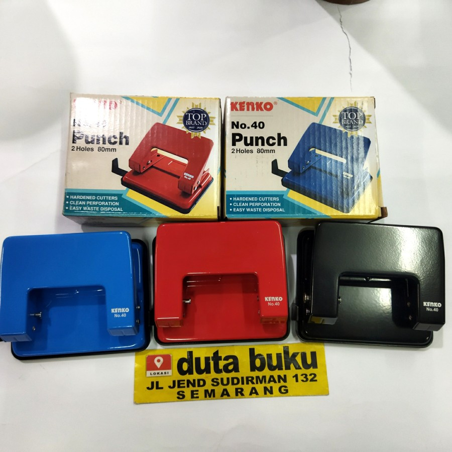 

Pembolong Pelubang Kertas / Pervorator Kenko No.40 Punch 2 Holes 80mm