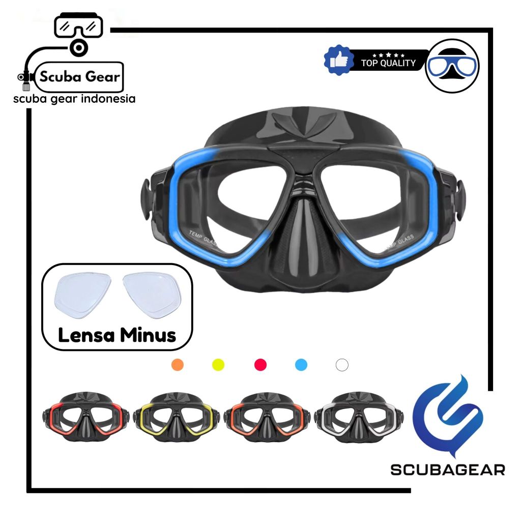 SCUBAGEAR Mask Zoom With Lensa Minus - Mask Snorkeling
