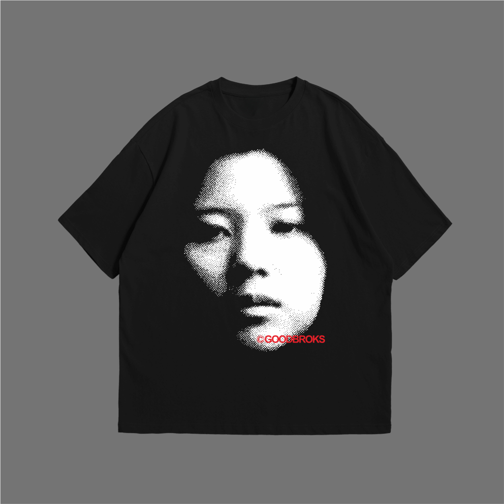 OVERSIZE. T-SHIRT KAOS code DANILLA, BLACK COTTON COMBED 24s