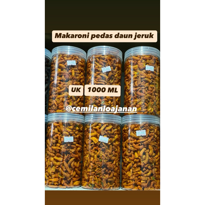 

makaroni pedas daun jeruk toples 1000 ML