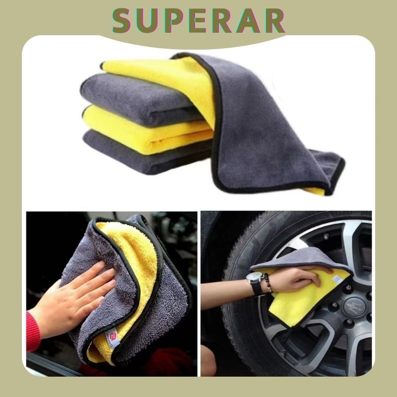 30X30 KAIN LAP MICROFIBER Kain Lap Microfiber 2 Sisi Lap Microfiber Mobil Multifungsi