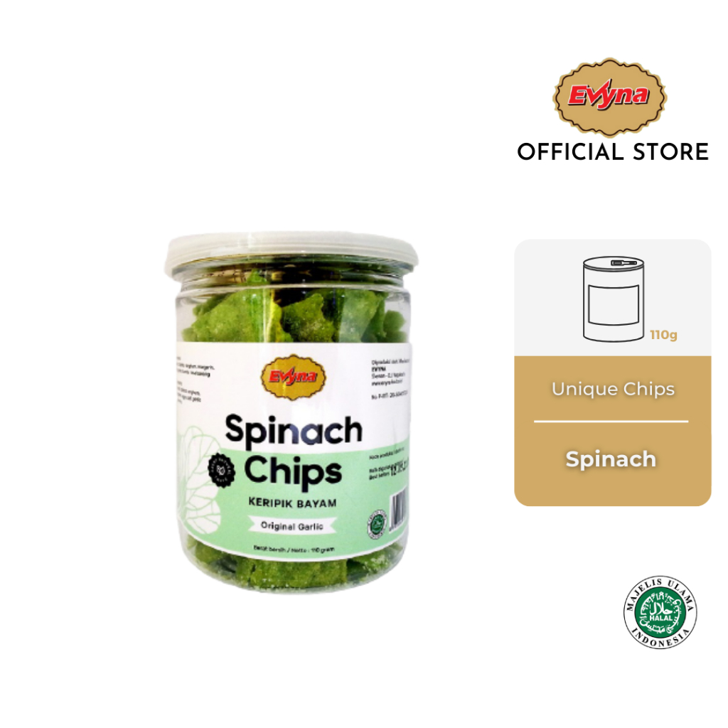 

Evyna Spinach Chips Original | Keripik Bayam | 110GR