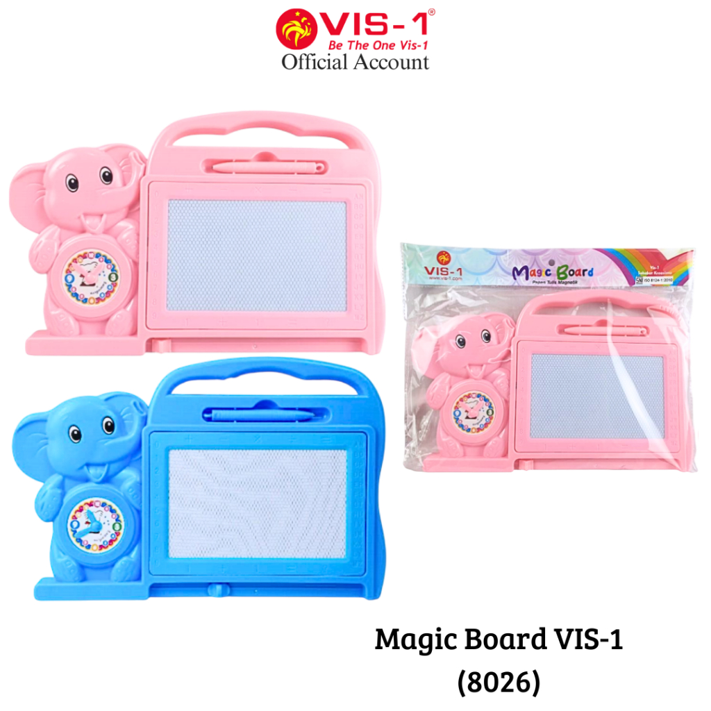 

VIS-1 - Papan Tulis Magnet Jalan / Magic Board Magnet + Jam motif Gajah 8026