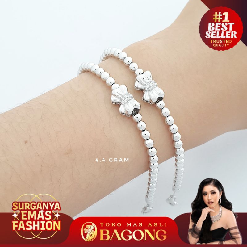 GELANG FASHION BRACELET MERICA PITA WHITEGOLD 17K/750-ASLI BAGONG GOLD BAGONG EMAS