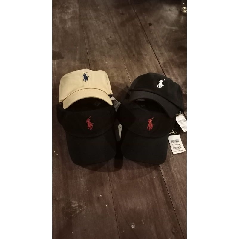 topi/caps polo hitam logo putih