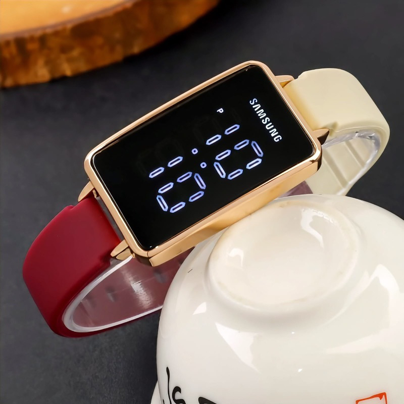 READYCOD✅ JAM TANGAN WANITA CEWEK SAMSUNG LED 27MM SEGI RUBBER JAM TANGAN CEWEK MEWAH TERBARU