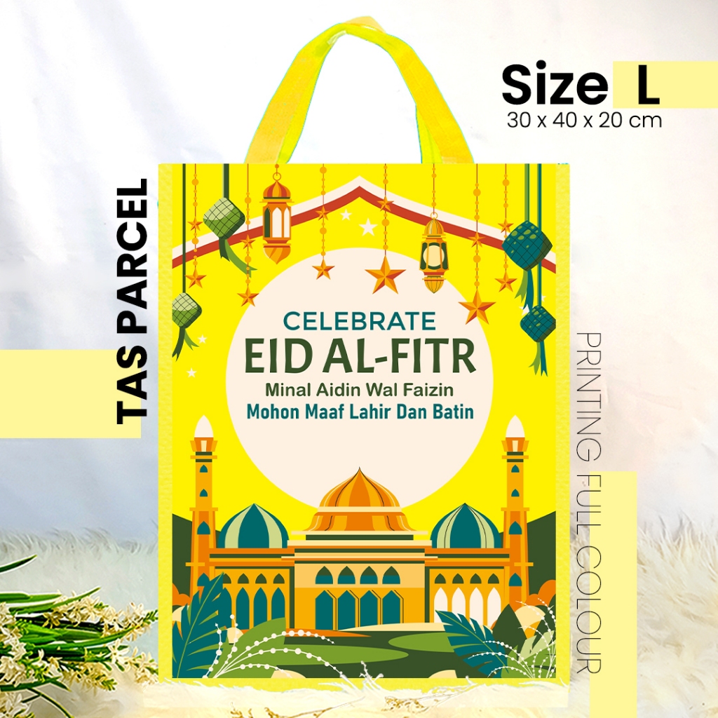 

TAS IDUL FITRI KUNING CELEBRATE UKURAN SEDANG 30x40 - TAS PARCEL PRINTING / TAS LEBARAN