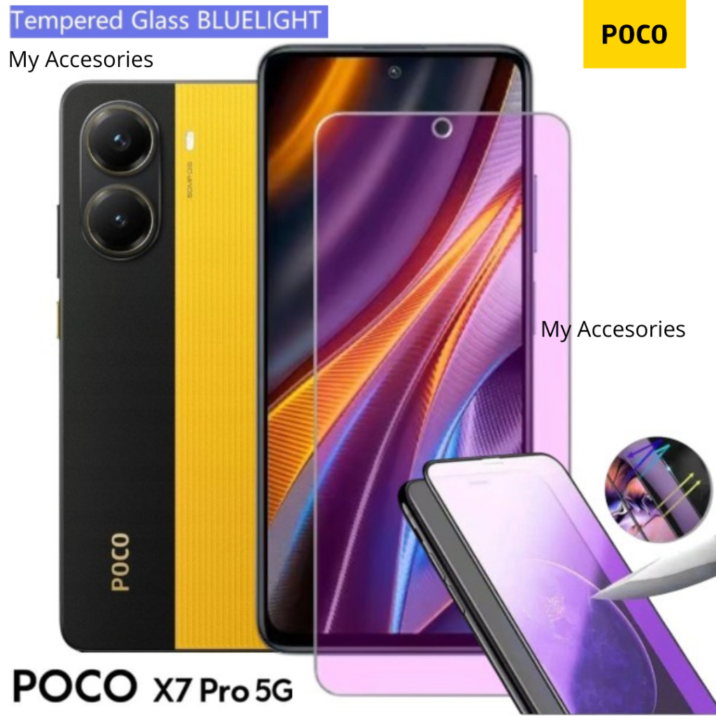 Tempered Glass ( ANTI RADIASI ) Blue Light Matte XIAOMI POCO X7 Pro X6 X5 X3 NFC PRO GT C75 C65 C40 
