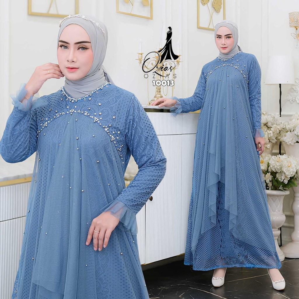 GAMIS BROKAT OZIAS 10013 LD 105 | Gamis Kondangan Lebaran | Gamis Simple Elegan
