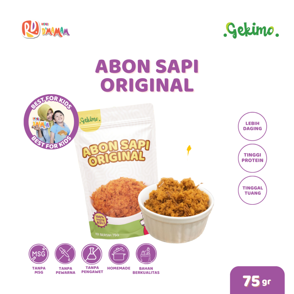 

DMAMAM Abon Sapi Anak MPASI 75g Travel Friendly Bebas Pengawet & MSG Gekimo