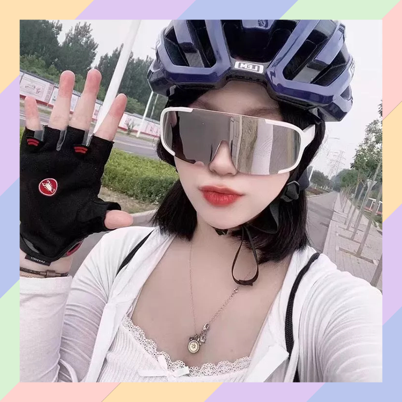 KM25 Kacamata SEPEDA Anti UV Kaca Mata Hitam Besar Vintage Sport Wanita Pria Kotak Keren Sunglasses 