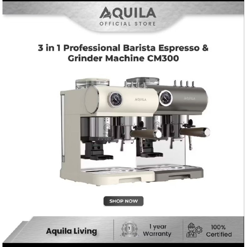 AQUILA 3in1 Professional Barista Espresso & Grinder Machine CM300