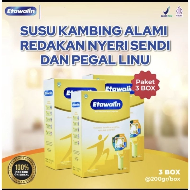 

Etawalin Susu Etawa Original Atasi Asam Urat dan Nyeri Sendi isi 3 Box