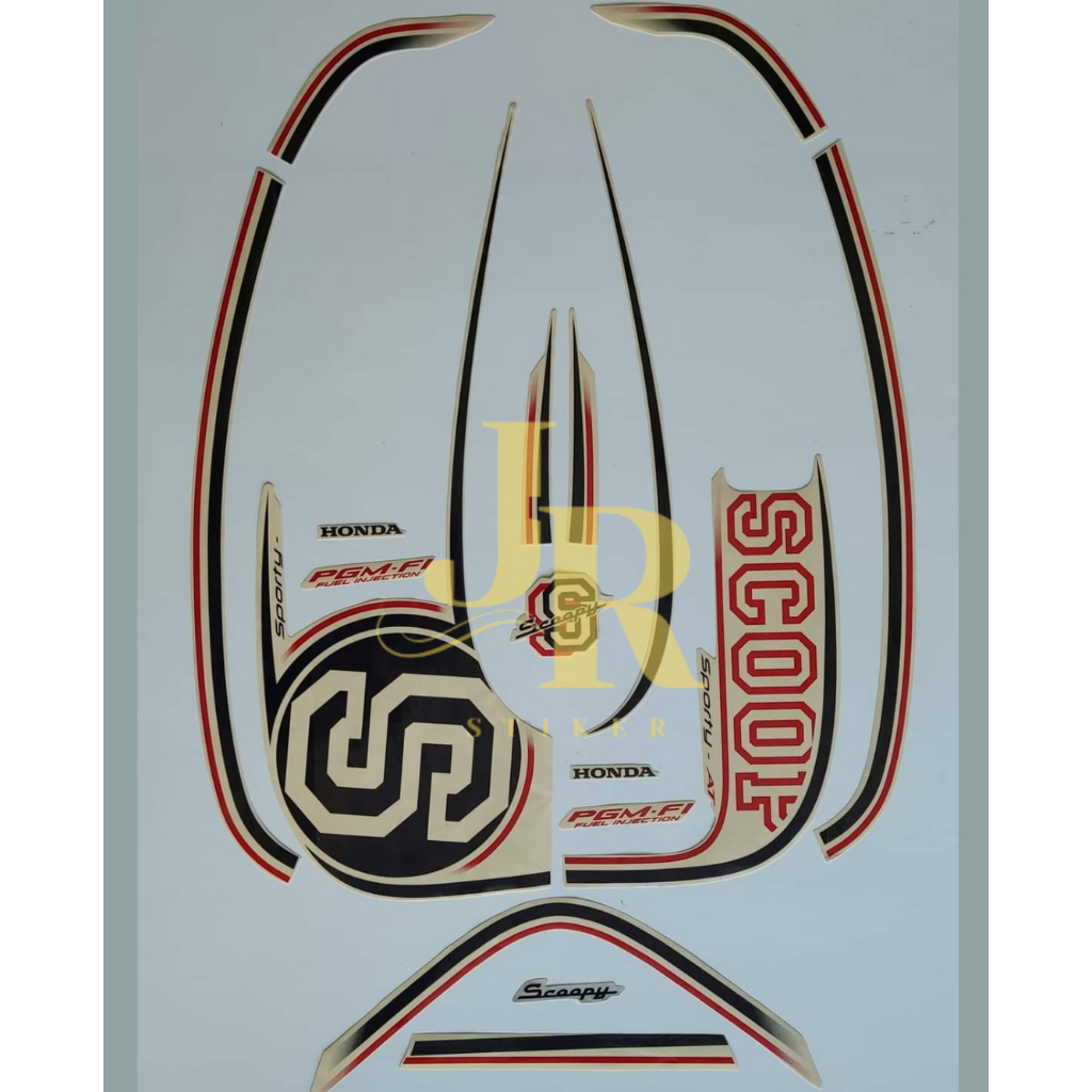 Striping honda scoopy fi 2014 putih JRstiker