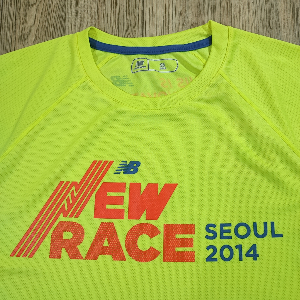 Kaos Running Marathon NB RACE Second Original Olahraga Pria Stabilo Keren Size S M