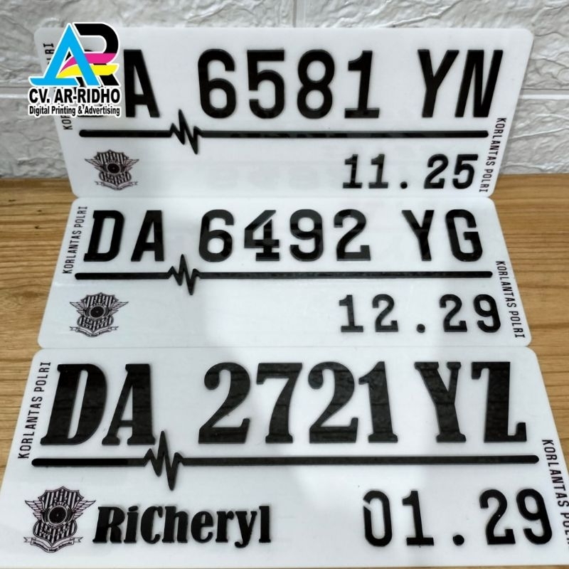 Plat Motor 3D Bahan Akrilik/Plat Motor Variasi/Plat Motor Costum