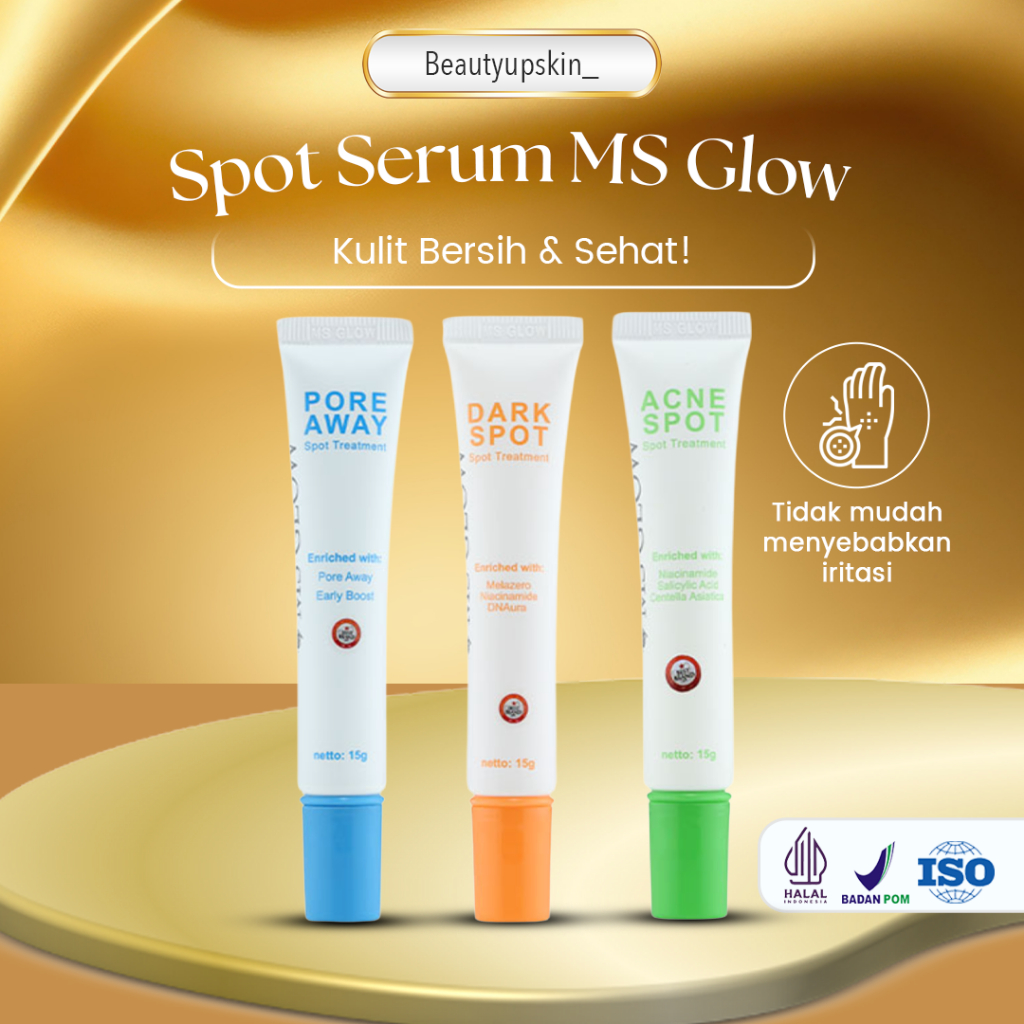 Ms Glow Spot Serum Dark Spot Pore Away Acne 15gr Mengatasi Noda Hitam Pori Pori Besar Dan Jerawat