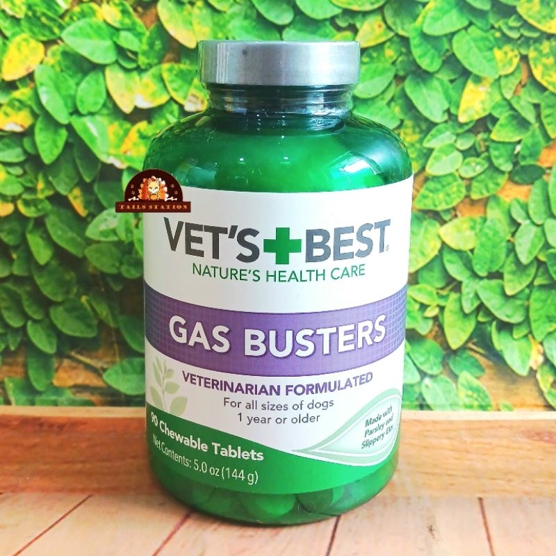 Vets Best Gas Busters 90 Tabs Dog Supplements Vitamin Anjing Kembung Sakit Perut