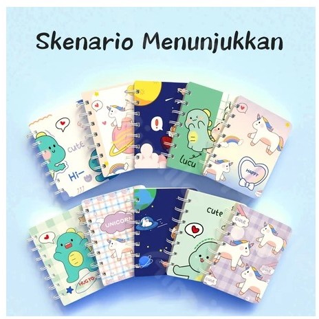 

A2 | Buku Mini 50 Lember Notebook A7 Scrapbook Mini Buku Kecil Catatan Notes Kecil