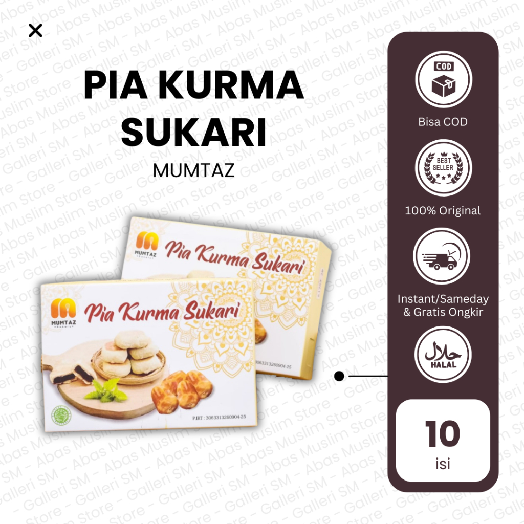 

Bakpia Kurma Sukari Mumtaz Kue Pia Lebaran isi Korma Oleh Oleh isi 10