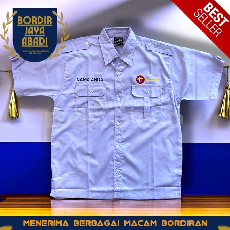 Kemeja PI Network Indonesia free Bordir Nama