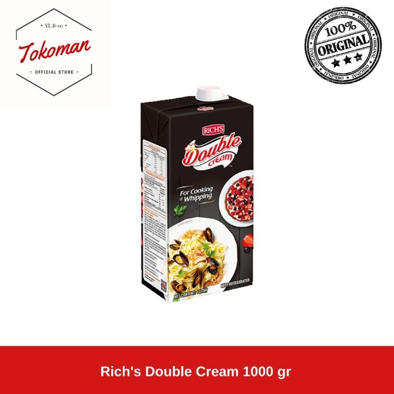 

(GRAB/GOJEK) Rich Double Cream Whipping 1 liter / Rich's Cooking Cream - 1 KARTON
