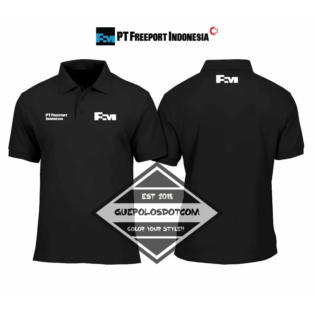 TYPE 02 - POLOSHIRT BERKERAH PT FREEPORT INDONESIA - Baju Berkerah PT Freeport Indonesia - POLO PT.F