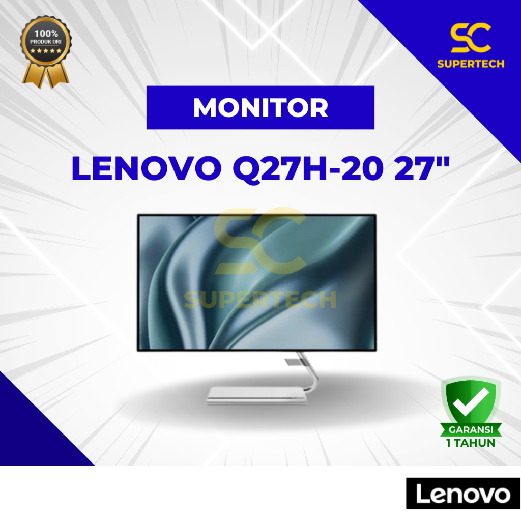LED Monitor Lenovo Q27H-20 27" IPS QHD Ergo Stand Speaker