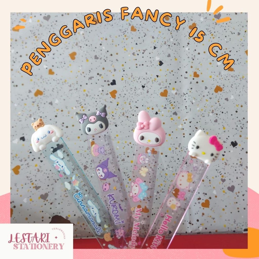 

Penggaris Fancy sanrio,hello kitty,kuromi,cinamoroll | Penggaris 15 cm bening | Penggaris Plastik Fancy Lucu