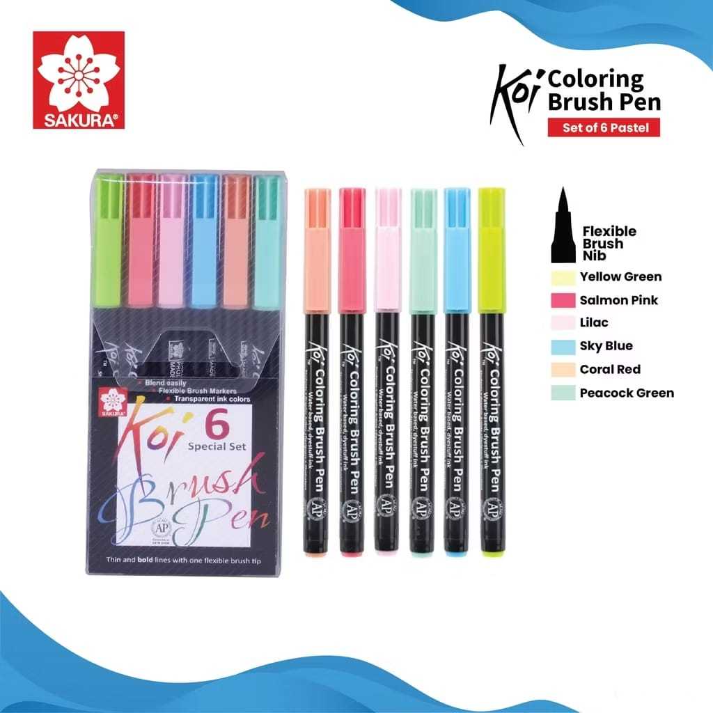

Gramedia Tunjungan : Sakura Koi Coloring Brush Set 6:S Pastel