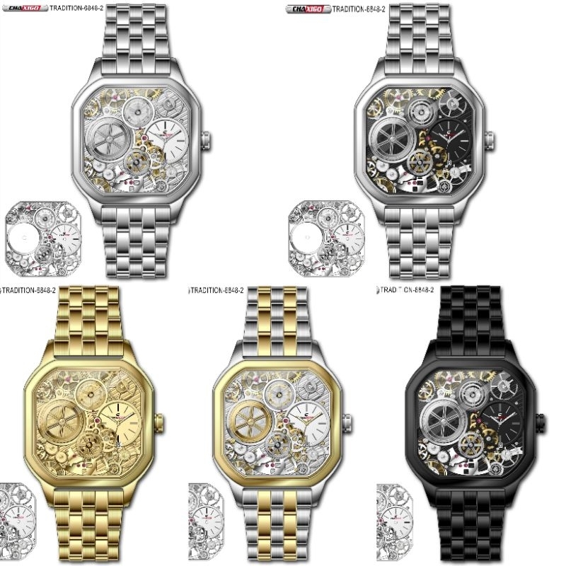 Jam Tangan Pria Chaxigo Tradition 6848-2 Original