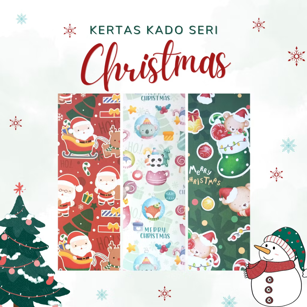 

[Yobee] Kertas Kado Wrapping Paper Sansan Wawa Seri Natal Christmas