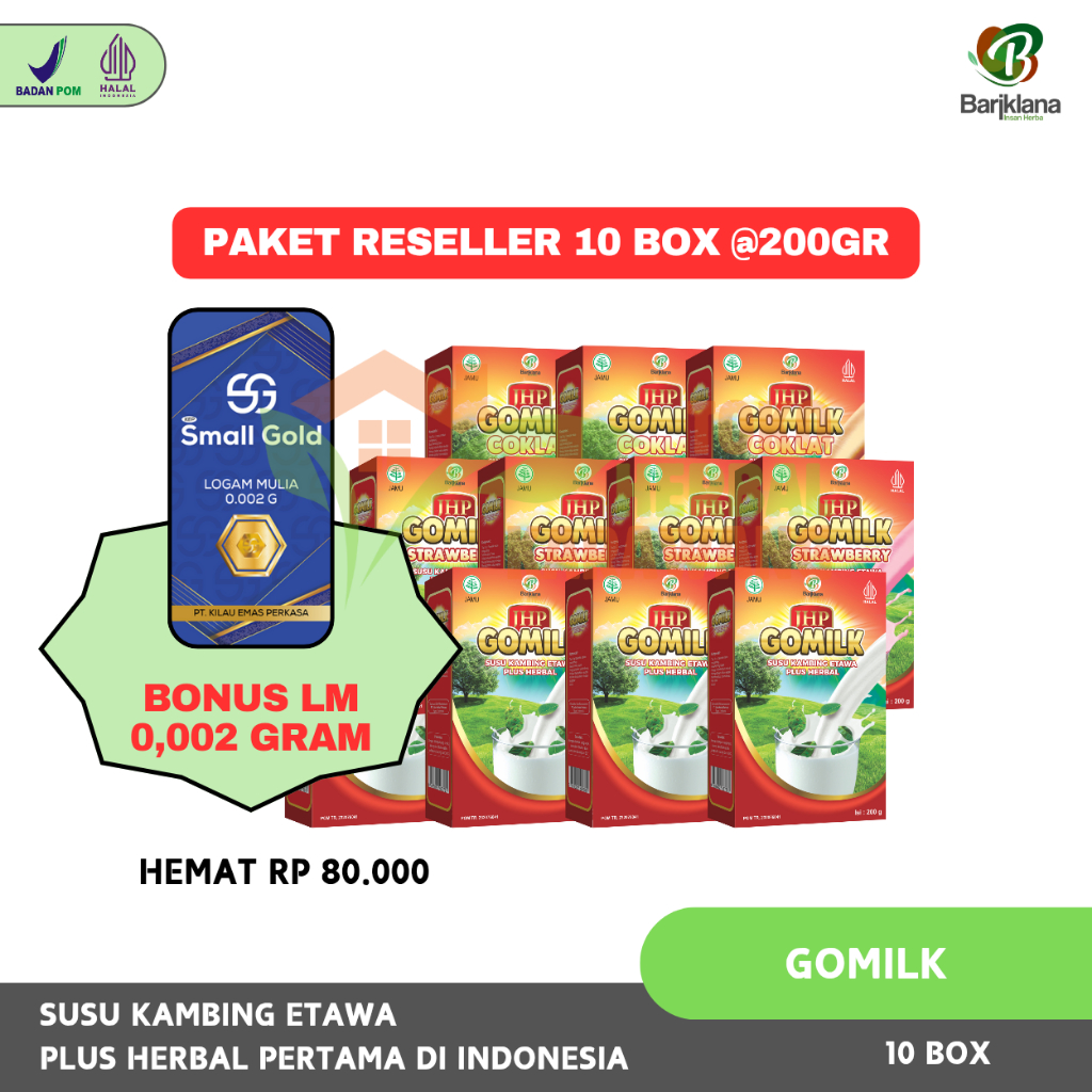 

Paket Hemat 10 Box Gomilk Susu Kambing Etawa Plus Herbal
