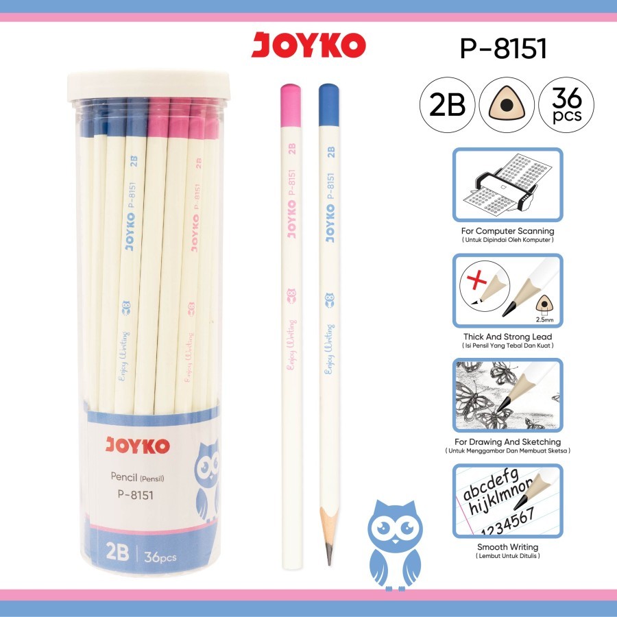 

Pencil Pensil Joyko P-8151 1 Drum 36 Pcs Enjoy Writing