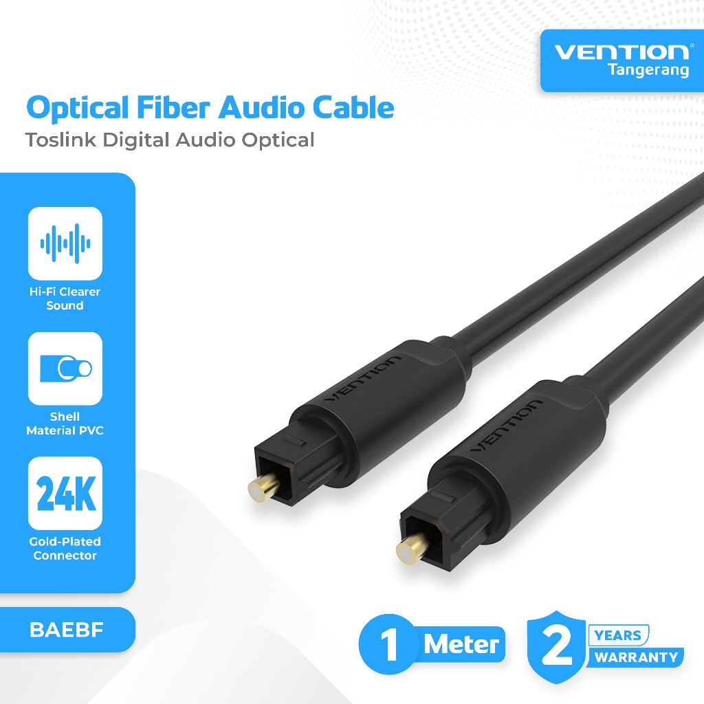 Vention Kabel Toslink Digital Audio Optical / Kabel Fiber Optik Premium 1 Meter - BAEBF