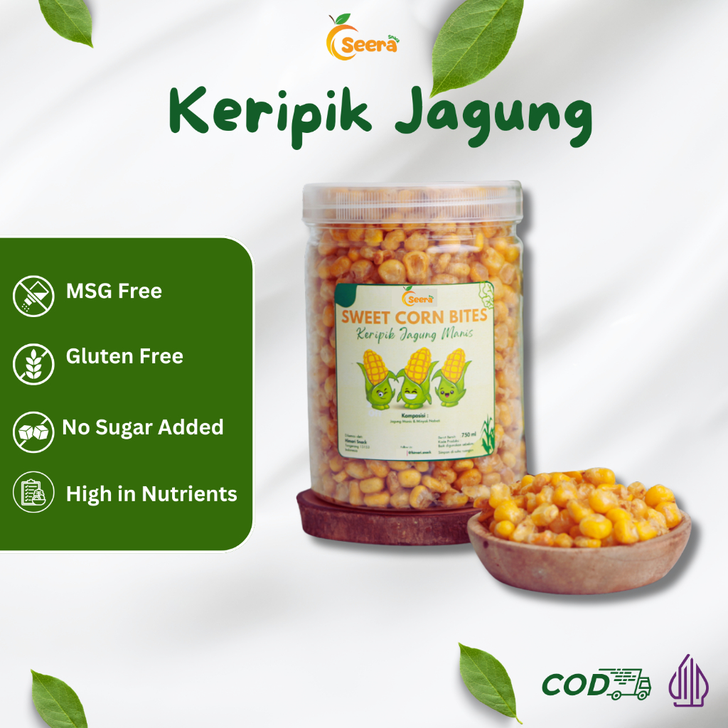 

Keripik Jagung Manis Krispy Cemilan Sehat Halal Produk Lokal No MSG by Seera Snack