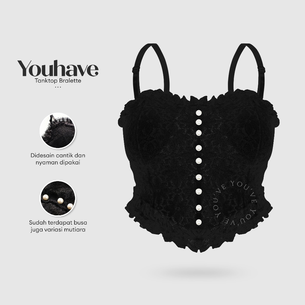 Lipton Tanktop Tank top Bustier Wanita Crop Top Tengtop Tangtop Brokat Bralette Wanita Outer 100140