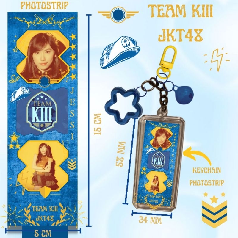 (Lihat Slide Kedua) Keychain Photostrip Acrylic l Gantungan Kunci Akrilik Team Klll JKT48