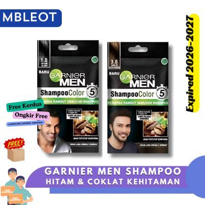 Garnier Men Shampoo Color Hitam & Coklat Kehitaman
