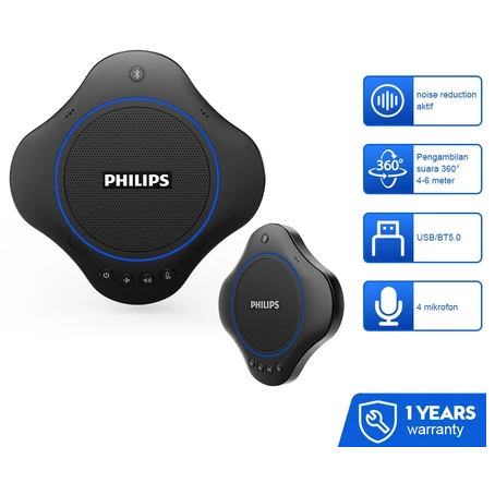 Philips SmartMeeting Conference Mic USB Speakerphone Noise Cancelling + Bluetooth Speaker PSE-0500