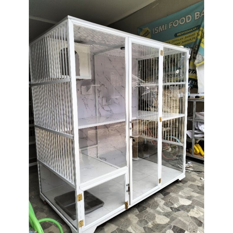 kandang kucing alumunium catroom P150L70T150