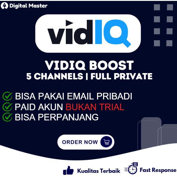 VidiQ Boost 5 Channel 30 Hari Private Resmi Full Garansi | SEO Youtube